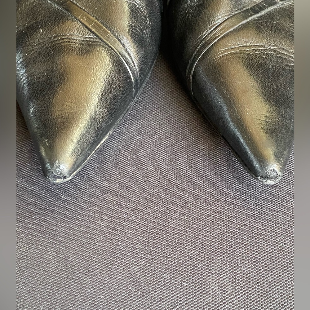 Jil Sander Black Leather Sock Stretch Pointed Toe Bootie - Picture 7 of 7